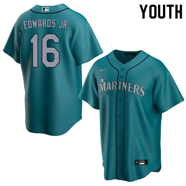 Nike Youth #16 Carl Edwards Jr. Seattle Mariners Baseball Jerseys Sale-Aqua